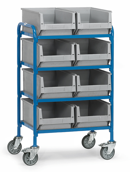 Vorschau: Fetra Beistellwagen mit Kästen Ladefläche 630 x 470 mm