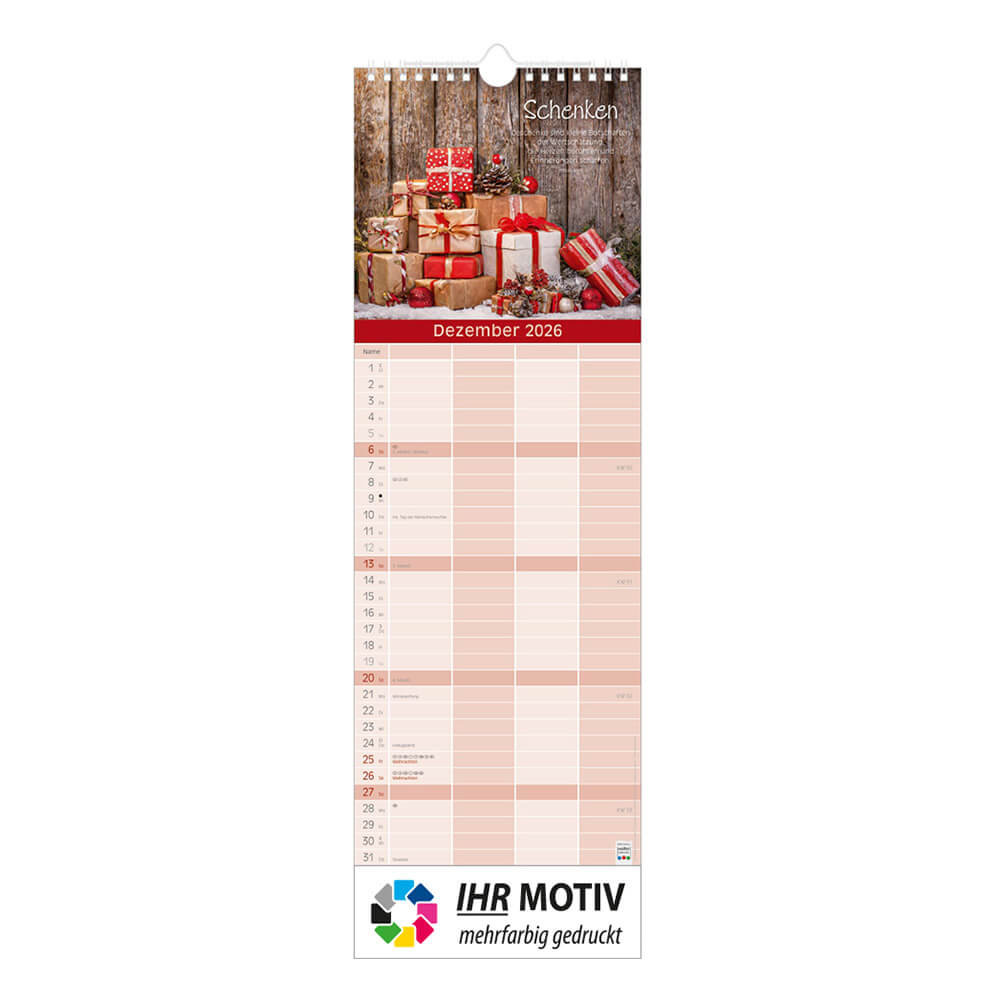 Streifenkalender Ein schönes Jahr Monat Dezember