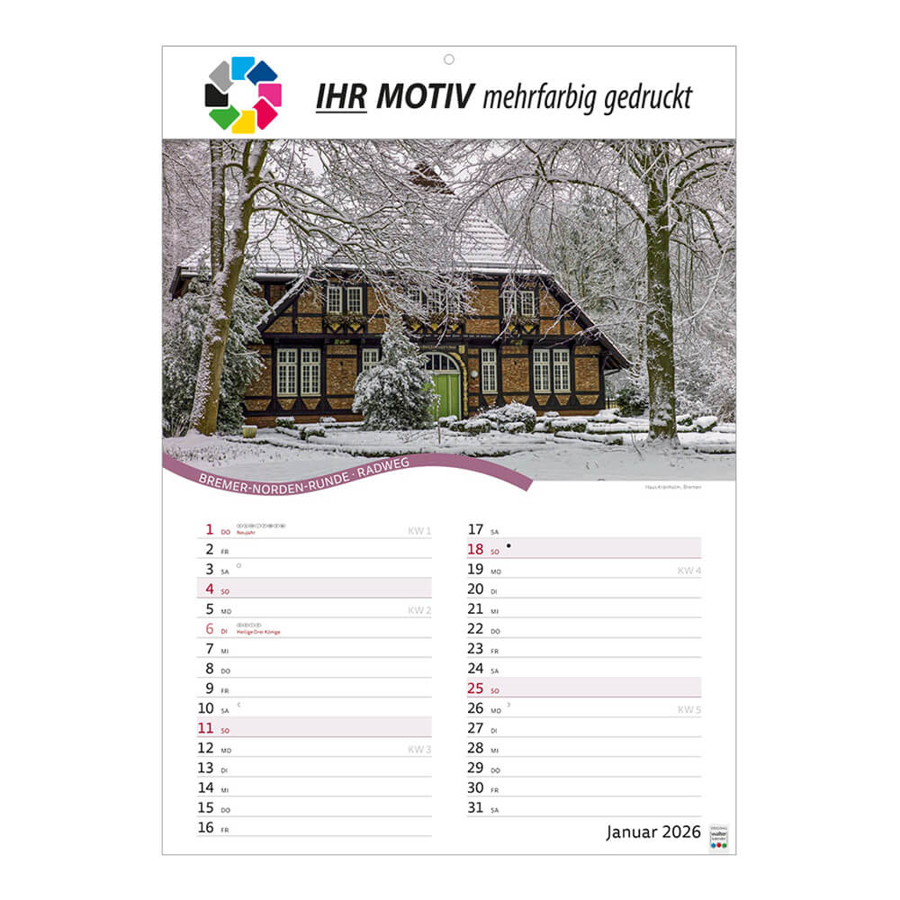Bildkalender Rad- und Wanderwege Monat Januar