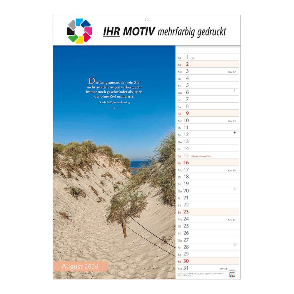 Bildkalender Wege mit Weitblick Monat August