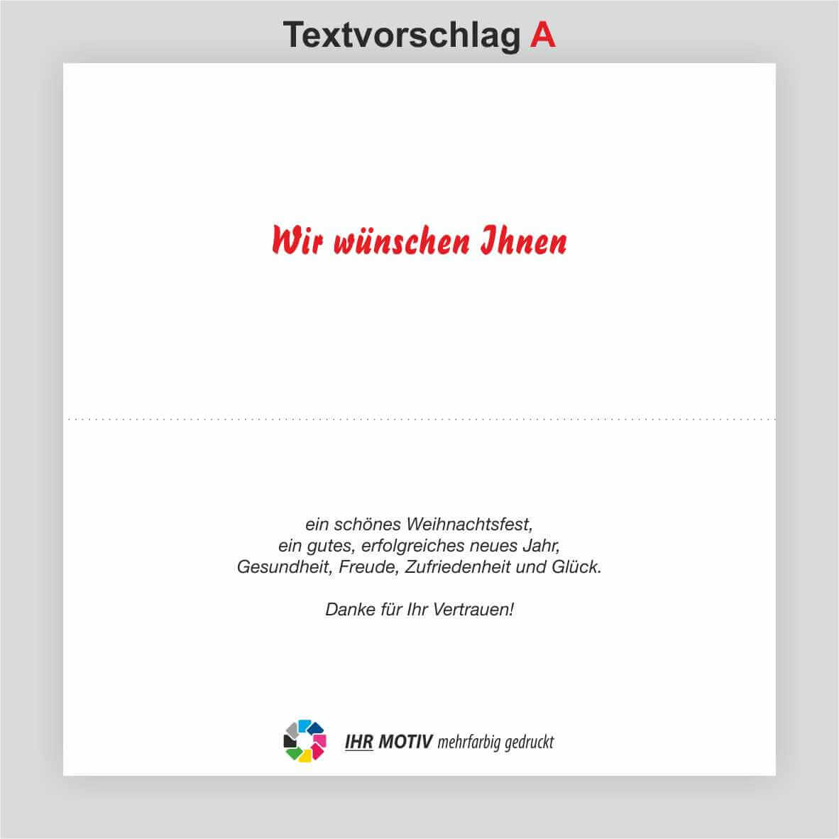 Weihnachts-Klappkarte, Motiv Hirsche Text A