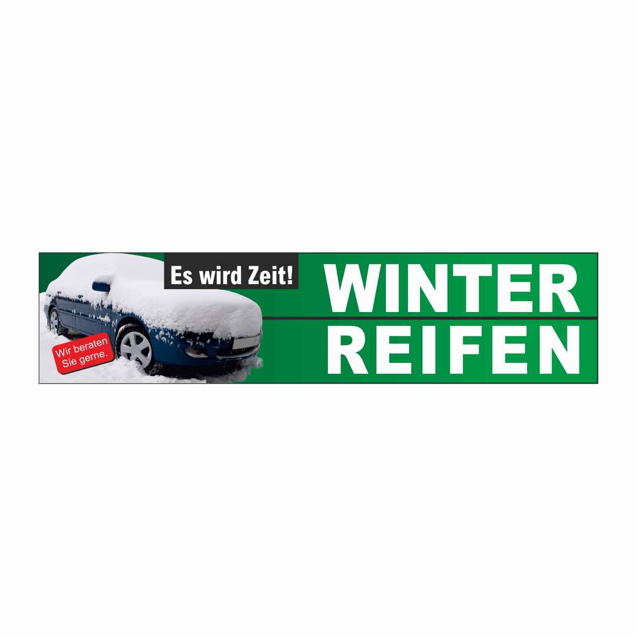 Vorschau: Werbebanner Zeit für Winterreifen, 300 x 70 cm
