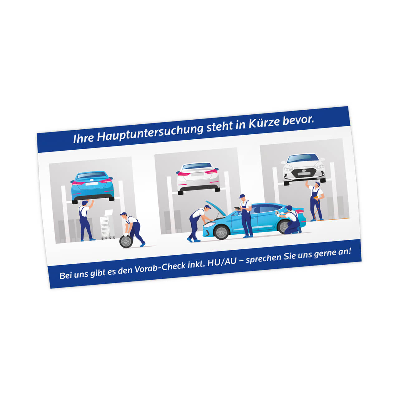 Vorschau: Maxi-Postkarte HU/AU-Erinnerung, Motiv Werkstatt