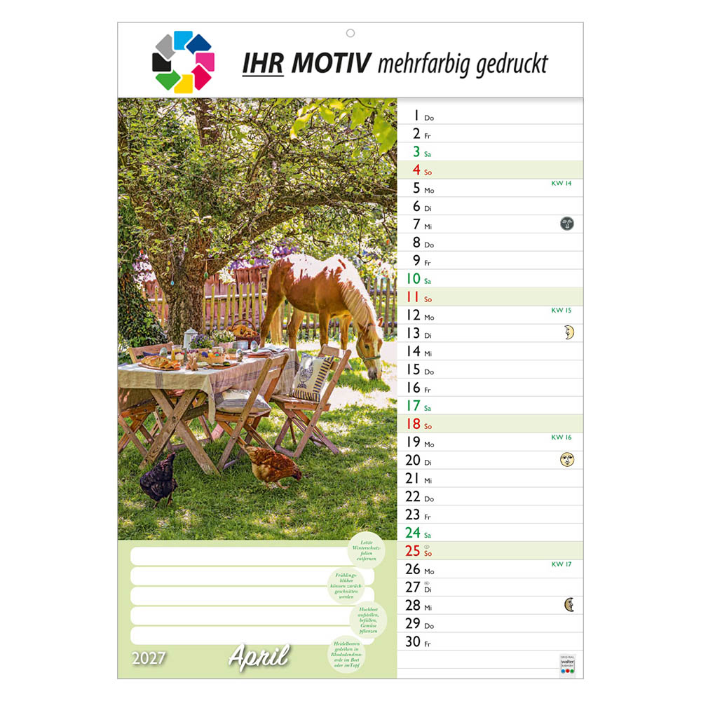 Bildkalender Günthers Gartenplaner, Ausgabe 2027 Monat April