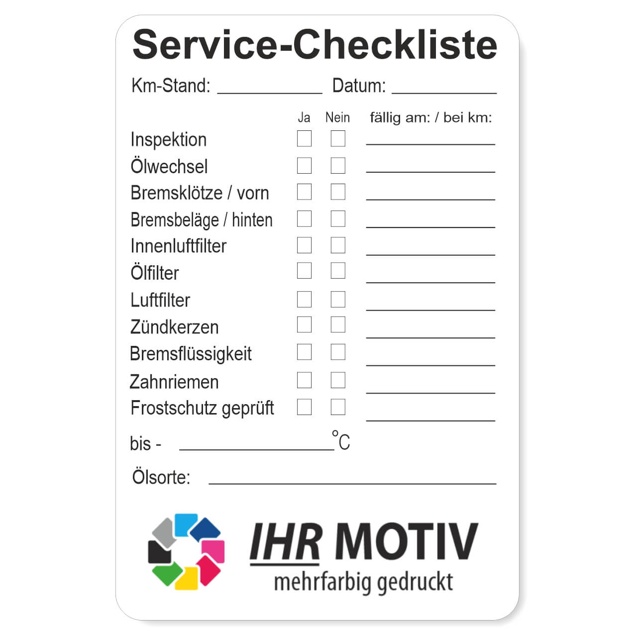 Service Checkliste