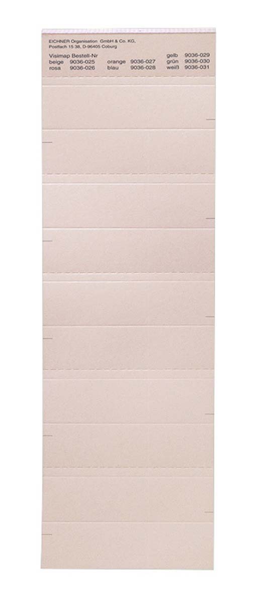 Beschriftungsschild für die Serie VISIMAP beige