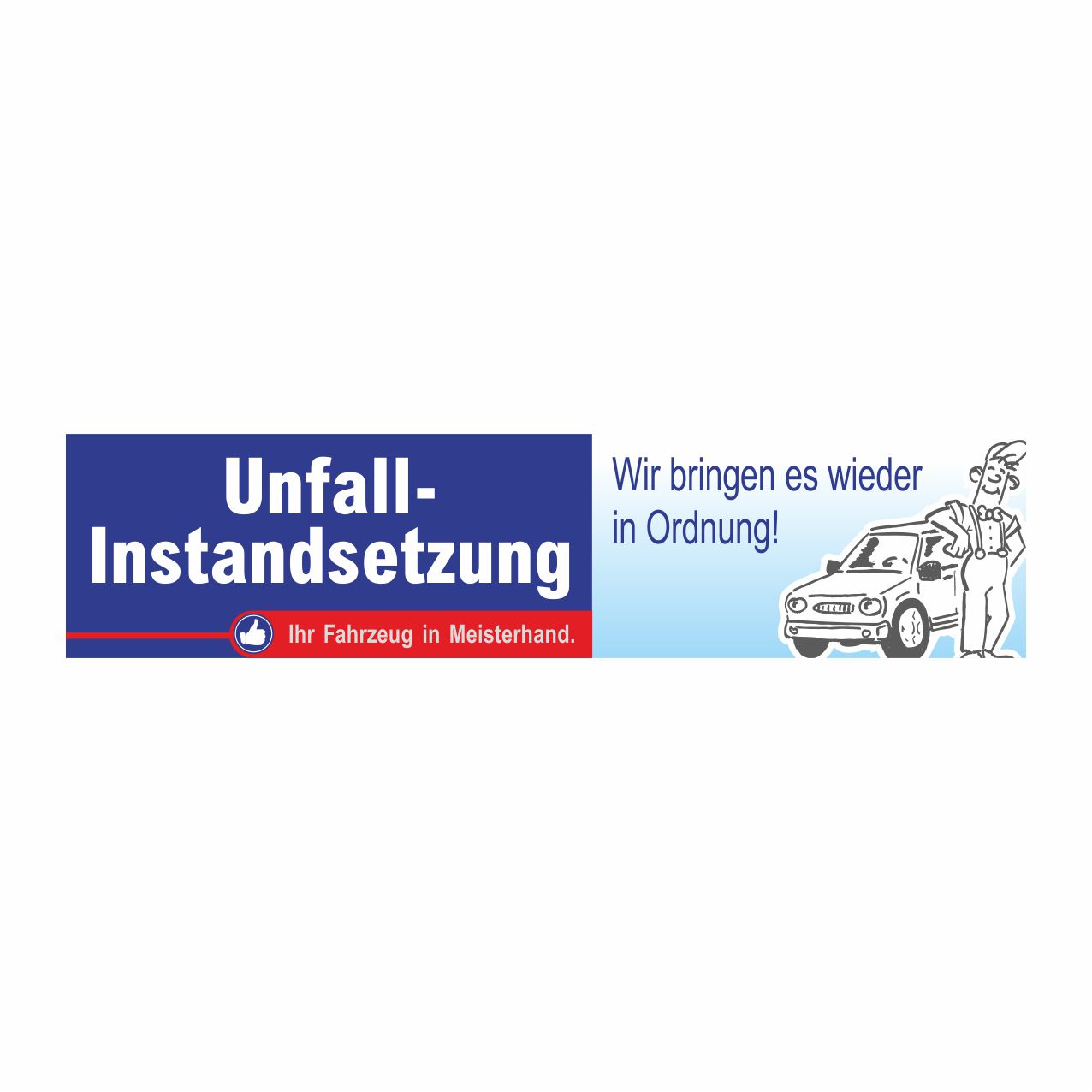 Vorschau: Werbebanner Unfall-Instandsetzung, 300 x 70 cm