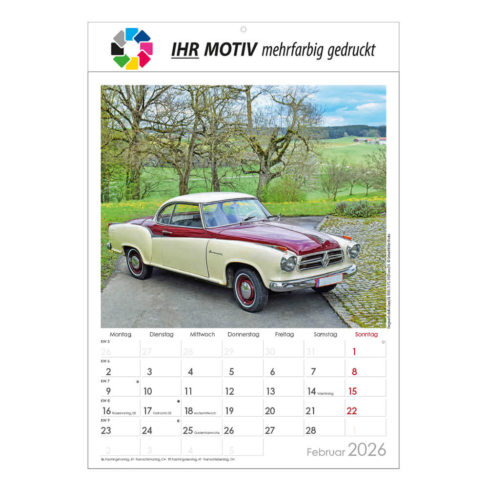 Kalender Oldtimer Monat Februar