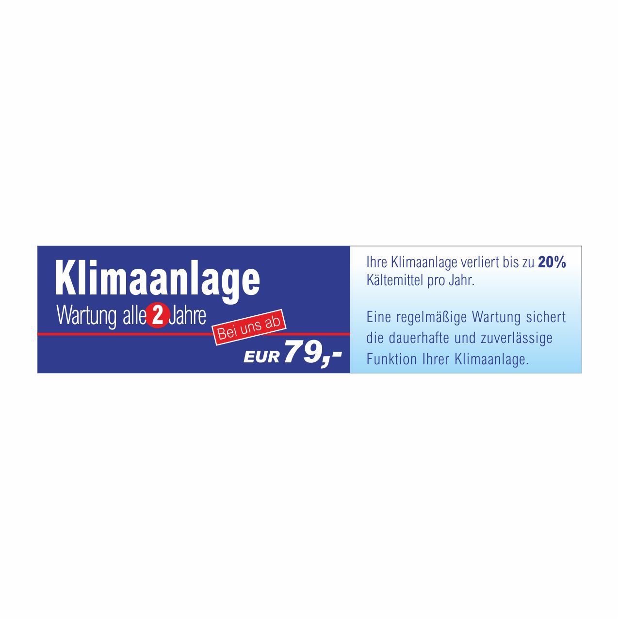 Vorschau: Werbebanner Klimaanlagen-Wartung, 300 x 70 cm