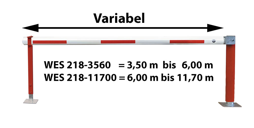 Vorschau: Kardansiche Sperre mit Teleskopsperrbalken WES 218 - 3,5 m bis 6,0 m