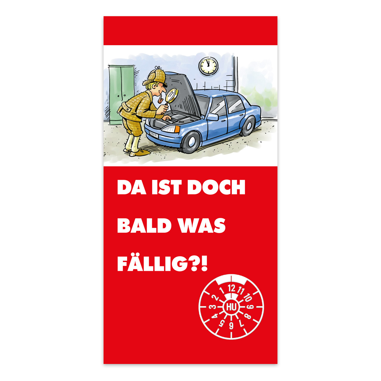 Vorschau: Maxi-Postkarte HU/AU-Erinnerung, Motiv Detektiv_M2