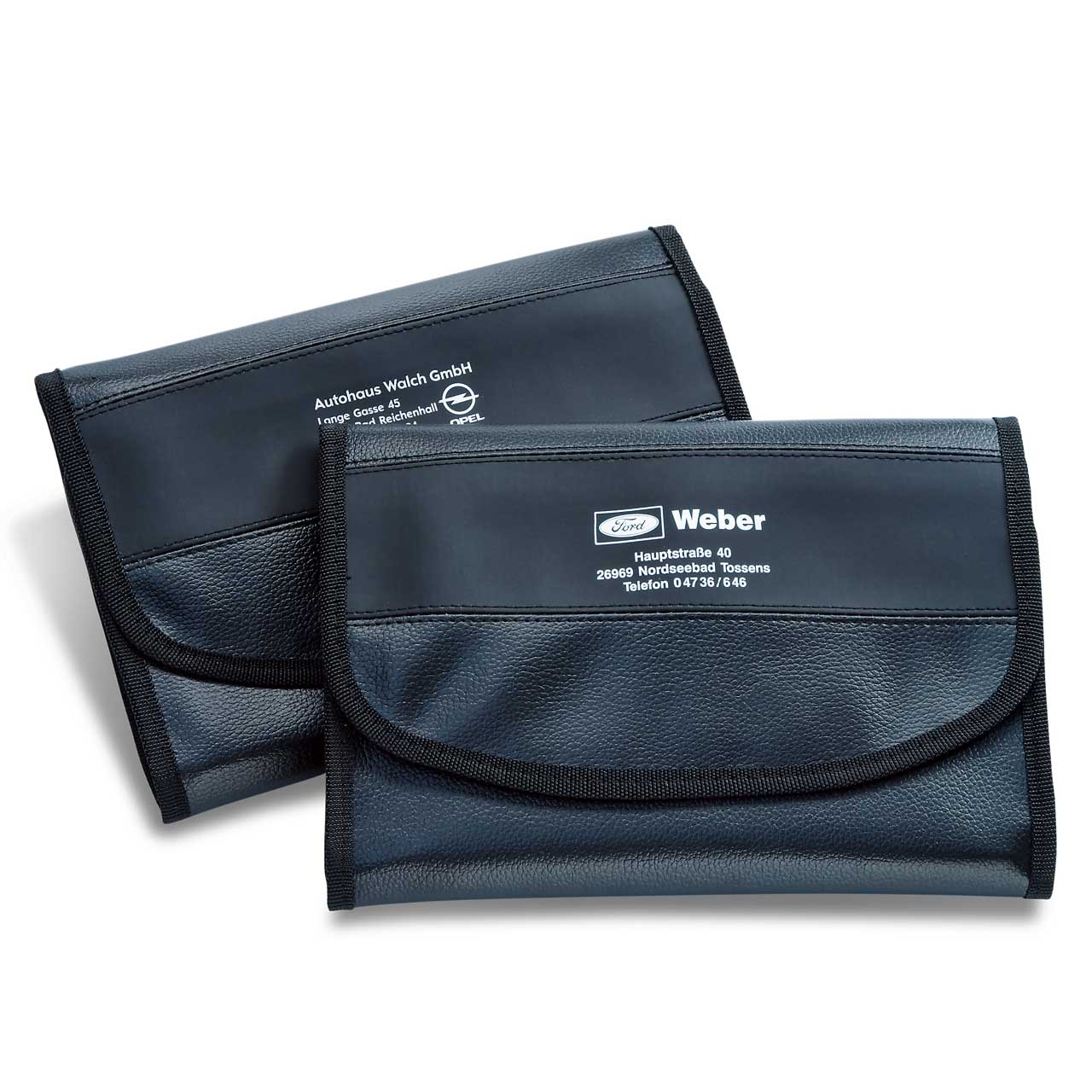 Vorschau: Wagenpapiertasche aus Kunstleder, mit matt-schwarzem Designstreifen