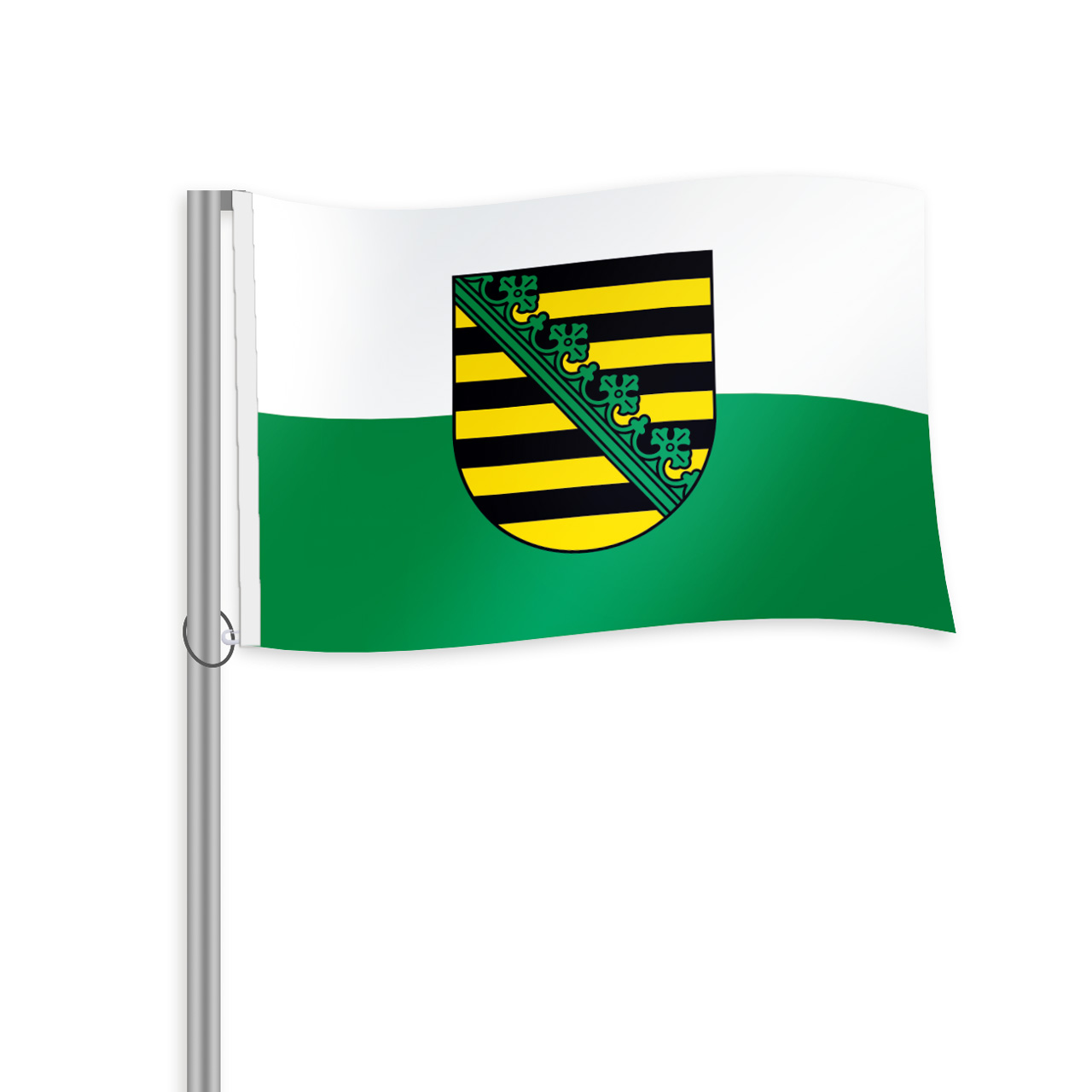 Vorschau: Sachsen mit Wappen Querformatfahne