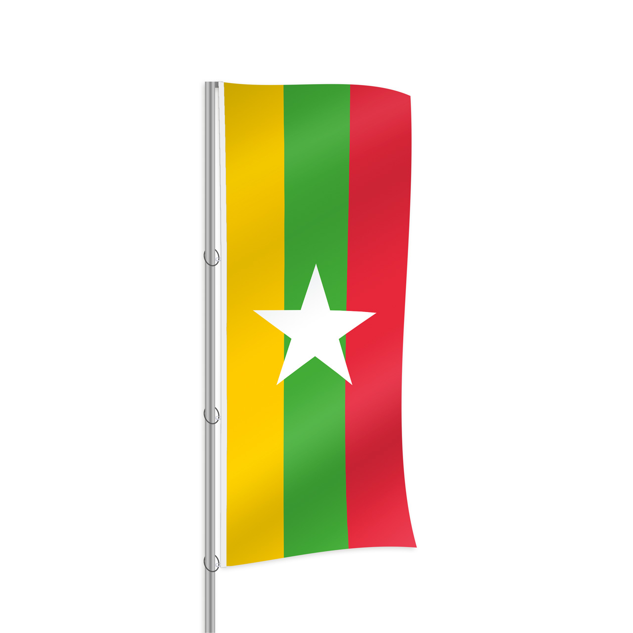 Myanmar Fahne im Hochformat kaufen