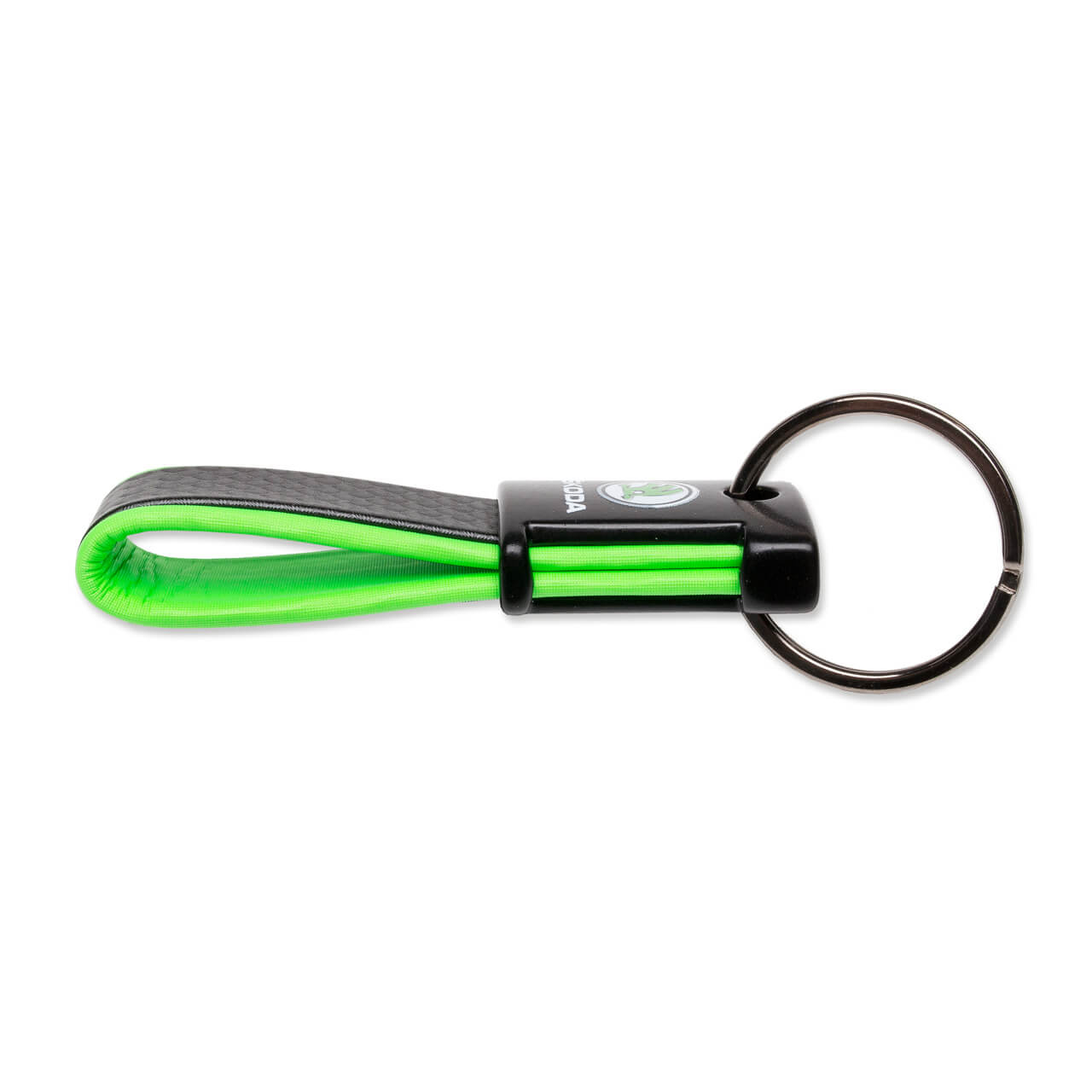 W0688800_Schluesselanhaenger_Carbon_Designstreifen_Neongruen_Seite