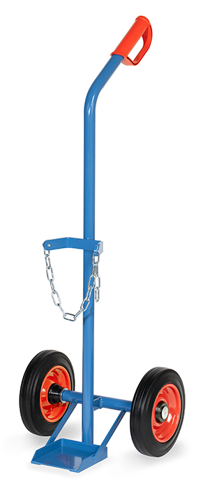 Vorschau: Fetra Stahlflaschenkarre Vollgummiräder 250 x 60 mm für 1 Stahlflasche 10 Liter