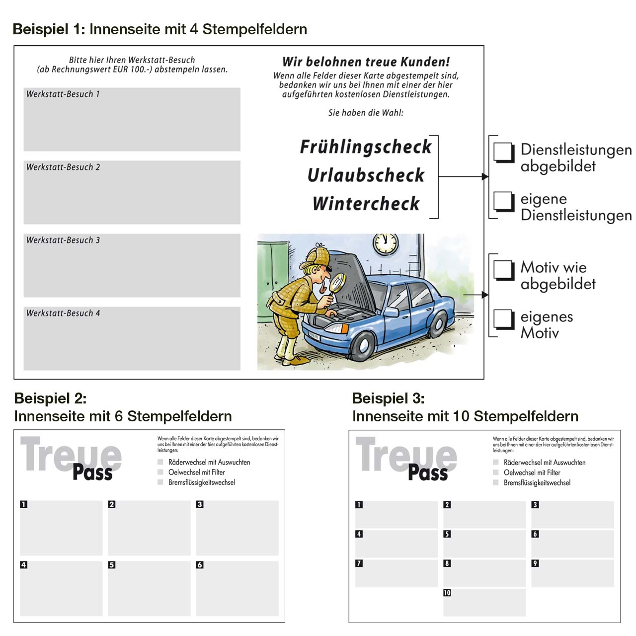 Vorschau: Treue-Pass, Motiv Hände mit Farbhintergrund
