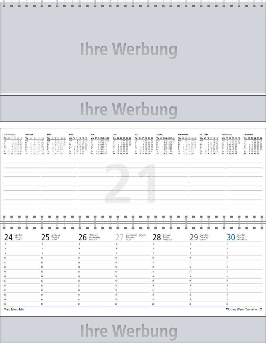 Tisch-Querkalender, Ausgabe 2027