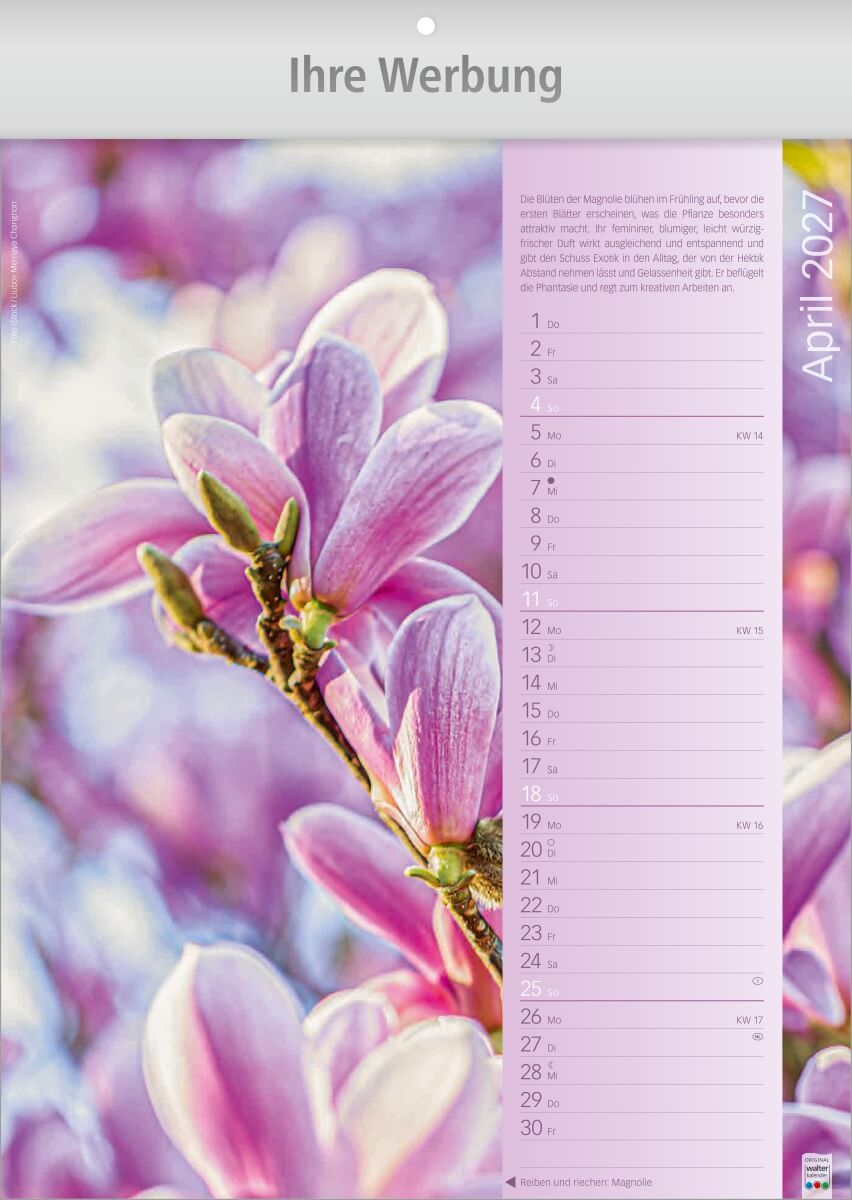 Bildkalender Erlebniswelt der Düfte, Ausgabe 2027 Monat April