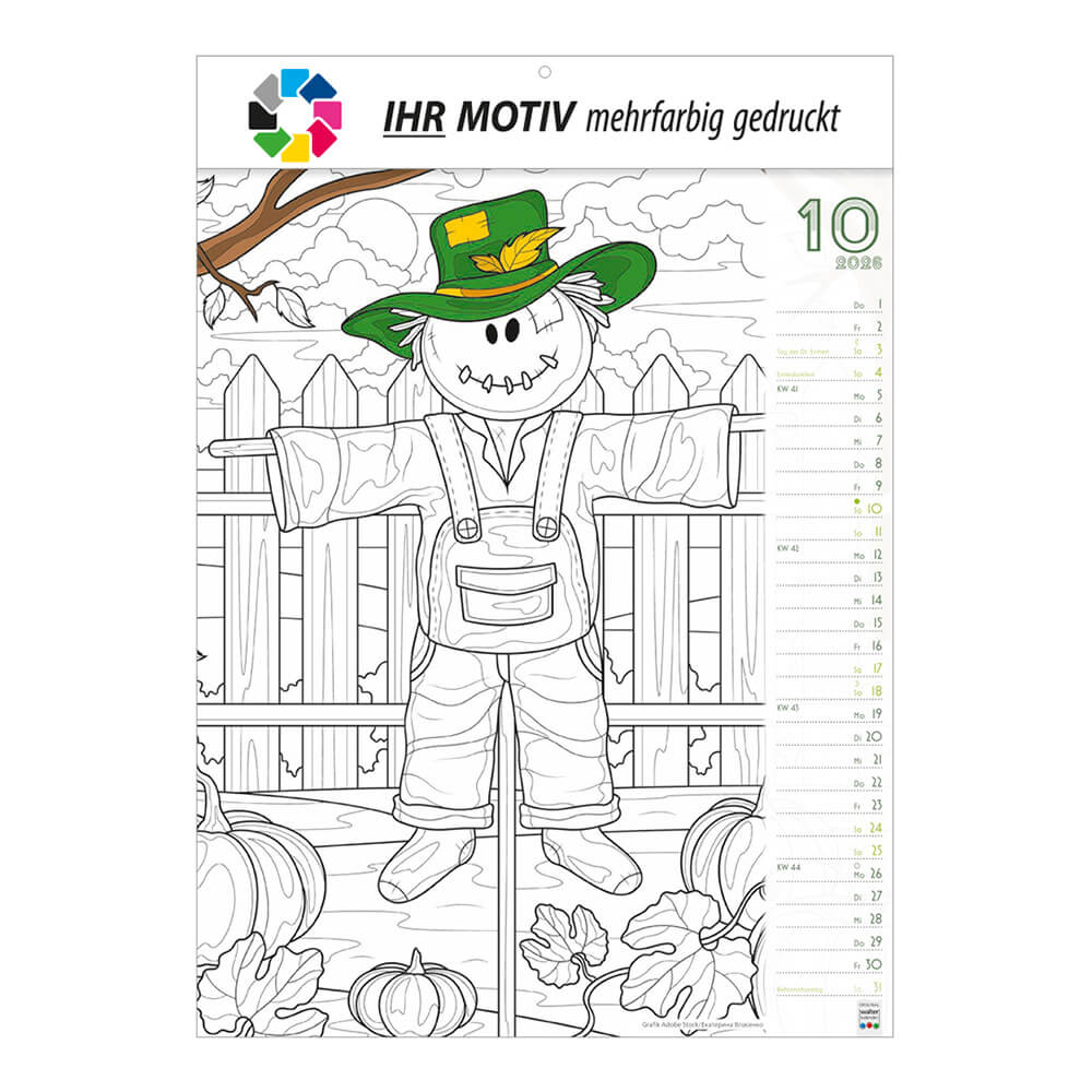 Wandkalender Nimm dir MALZEIT Monat Oktober