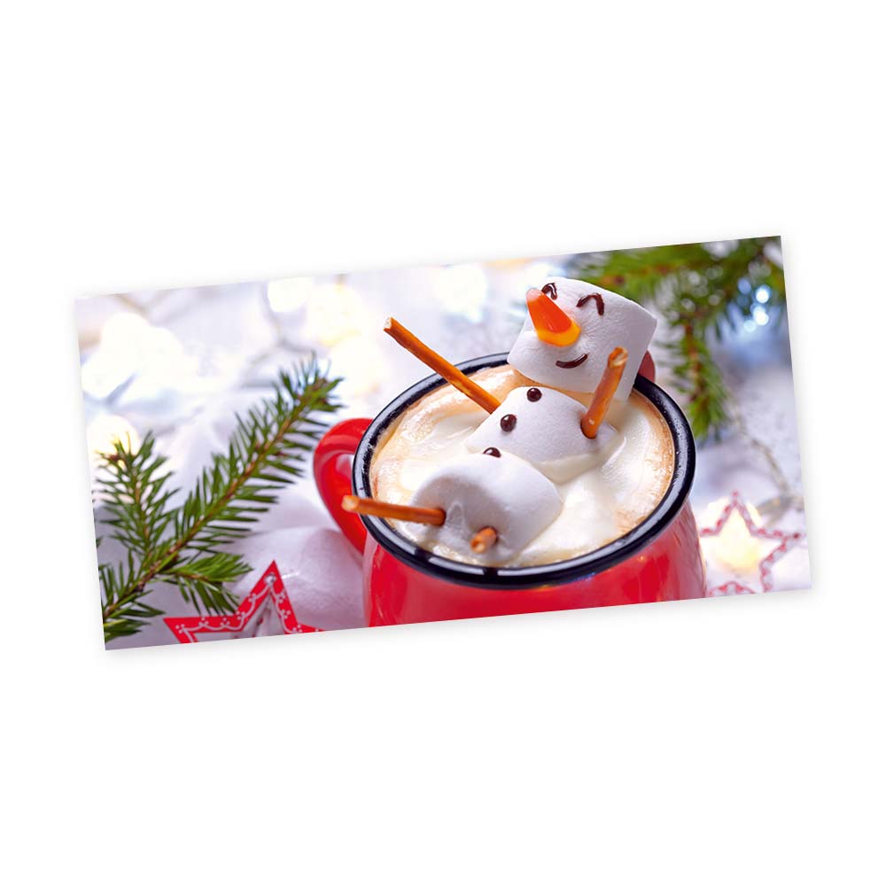 Vorschau: Weihnachts-Postkarte, Motiv Marshmallow