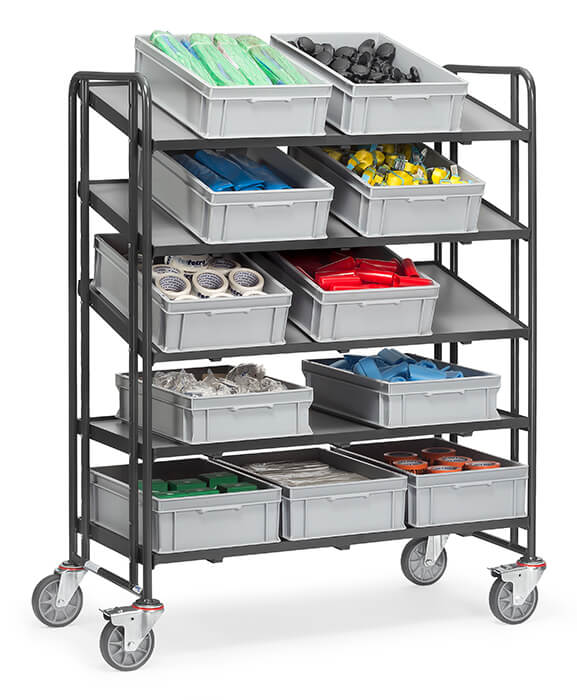 Vorschau: Fetra Eurokastenwagen mit Böden Ladefläche 1240 x 610 mm Grau