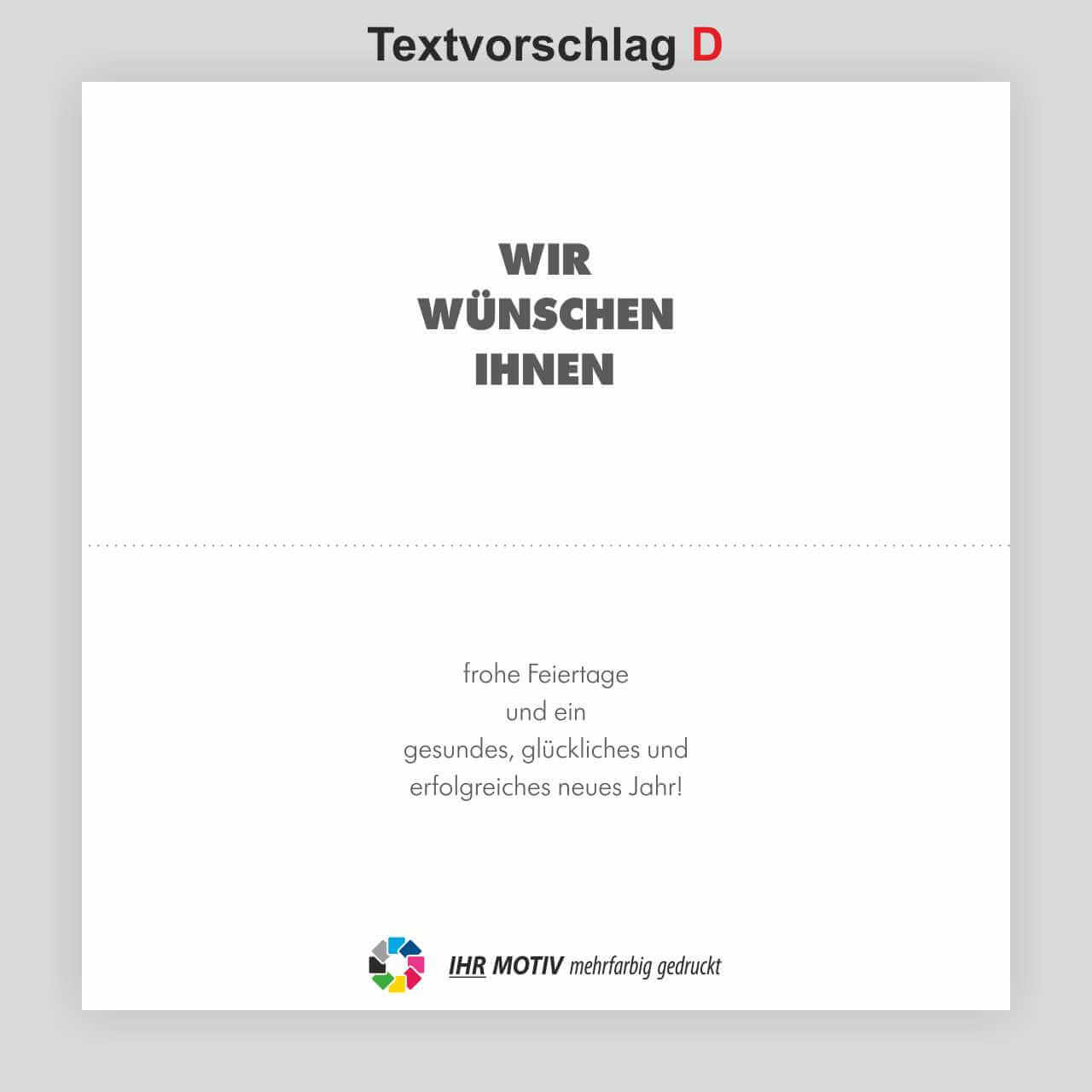 Weihnachts-Klappkarte, Motiv Hirsche Text D