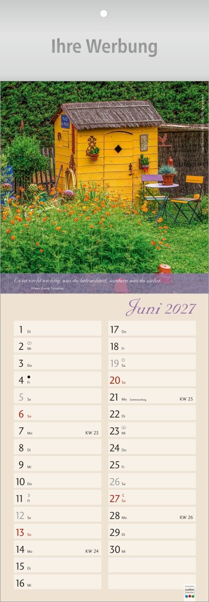Streifenkalender Landleben, Ausgabe 2027 Monat Juni