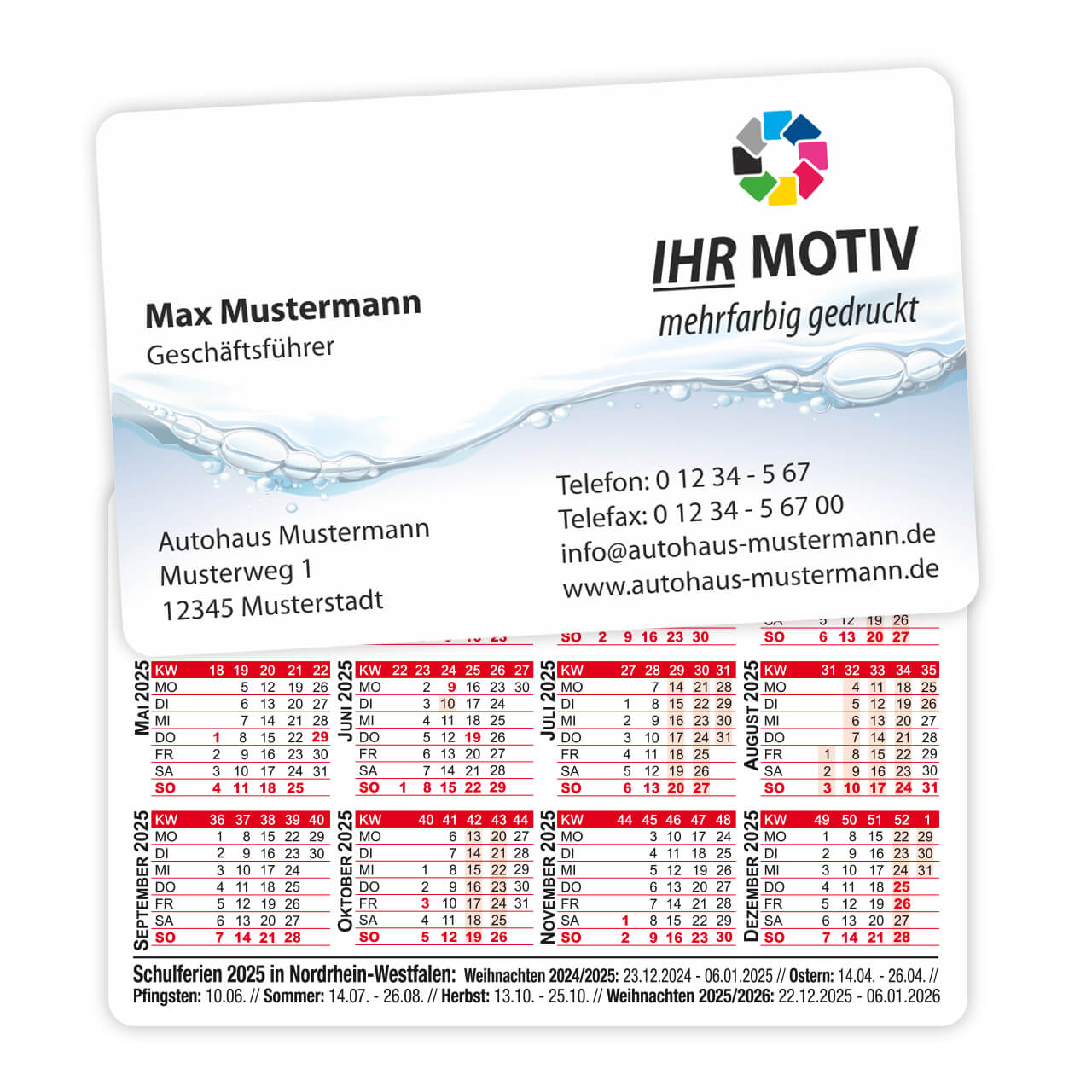 Vorschau: Scheckkartenkalender Visitenkarte