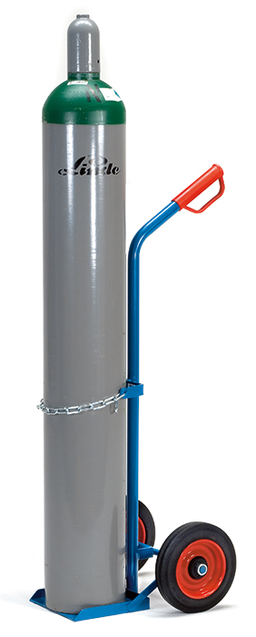 Vorschau: Fetra Stahlflaschenkarre Vollgummiräder 250 x 60 mm für 1 Stahlflasche bis 50 Liter