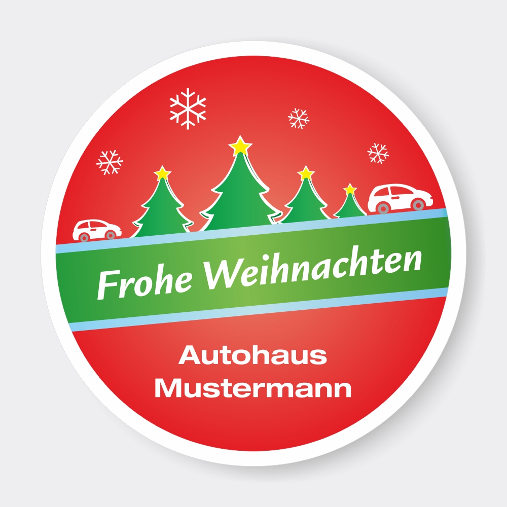 Vorschau: Weihnachts-Aufkleber aus PVC, rund, Motiv 3