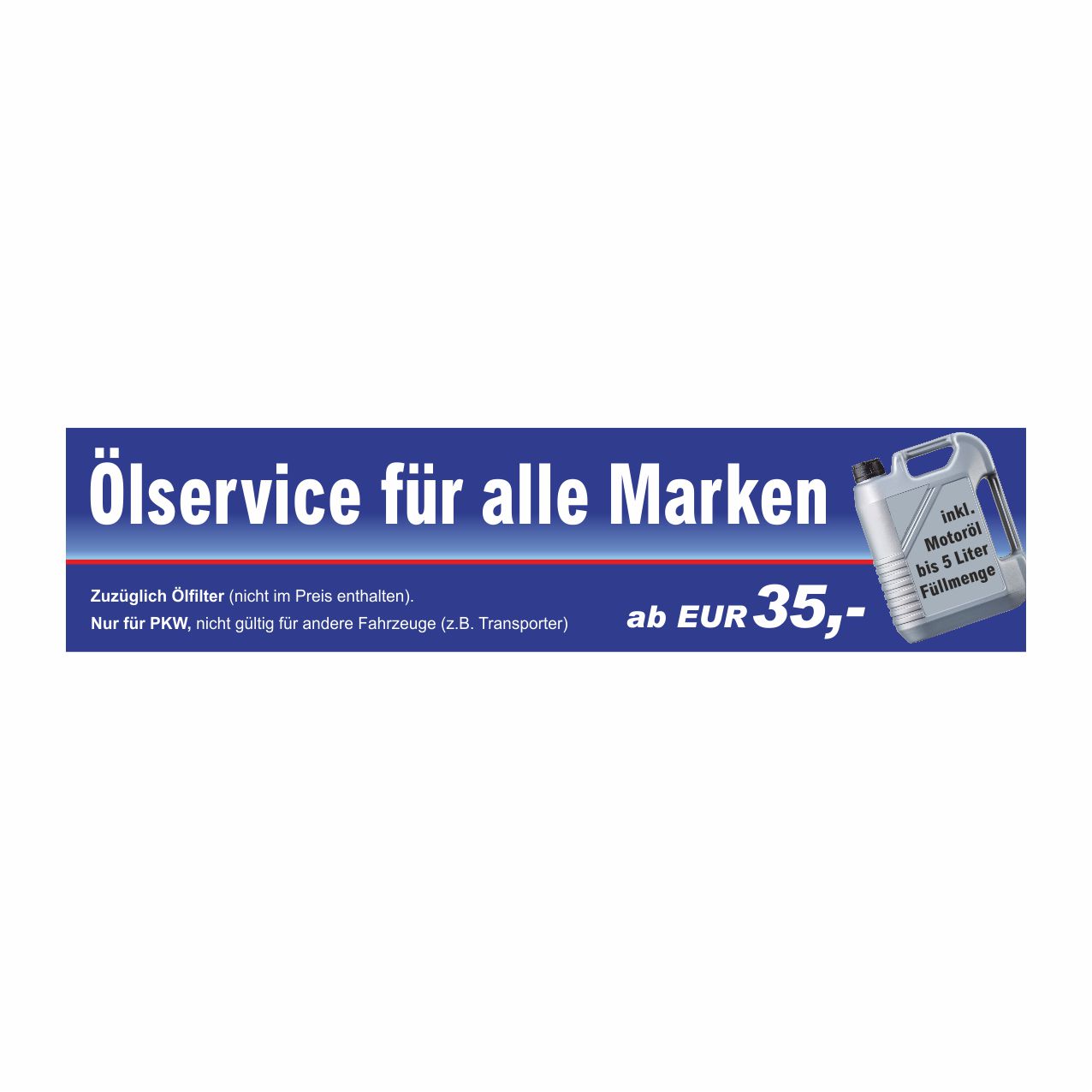 Vorschau: Werbebanner Ölservice, 300 x 70 cm