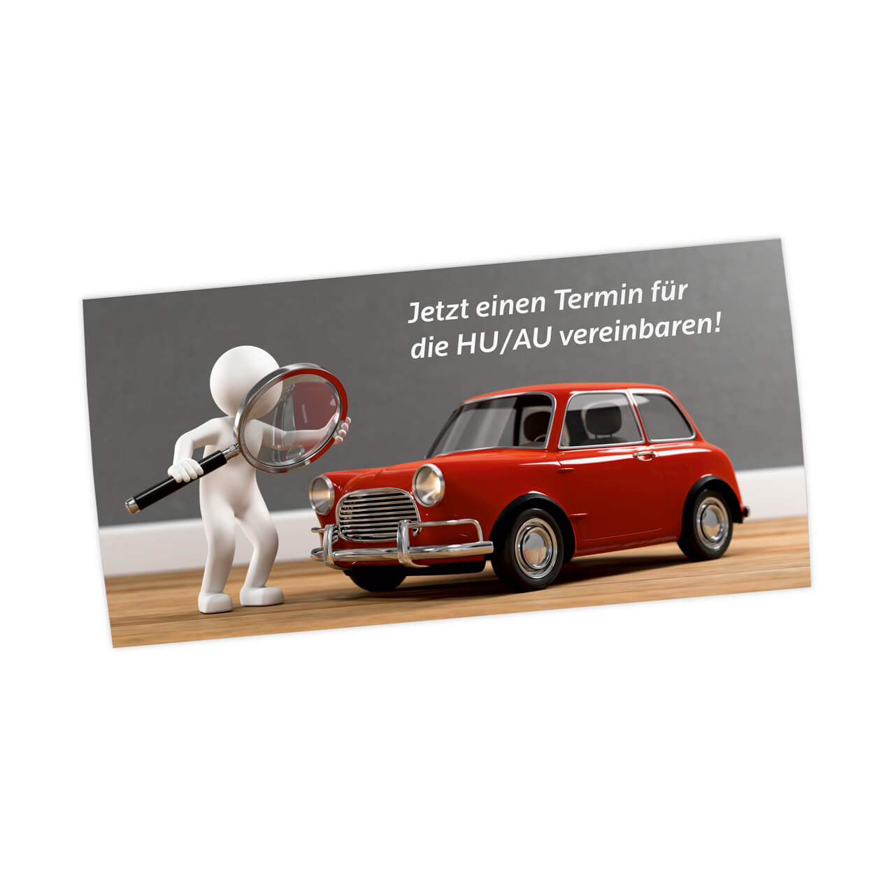 Vorschau: Maxi-Postkarte HU/AU-Erinnerung, Motiv Lupe