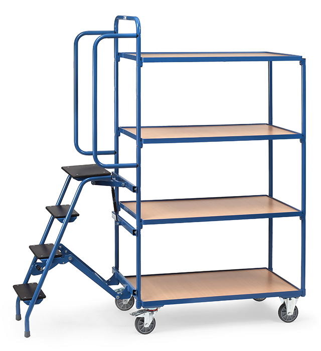 Vorschau: Fetra Kommissionierwagen Ladefläche 1000 x 600 mm 4 Böden, Hohe Ausführung