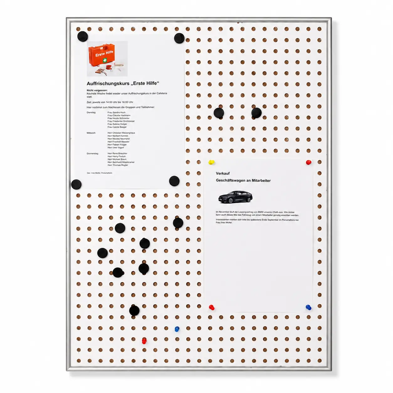 Pinnwand und Magnetboard-Kombination