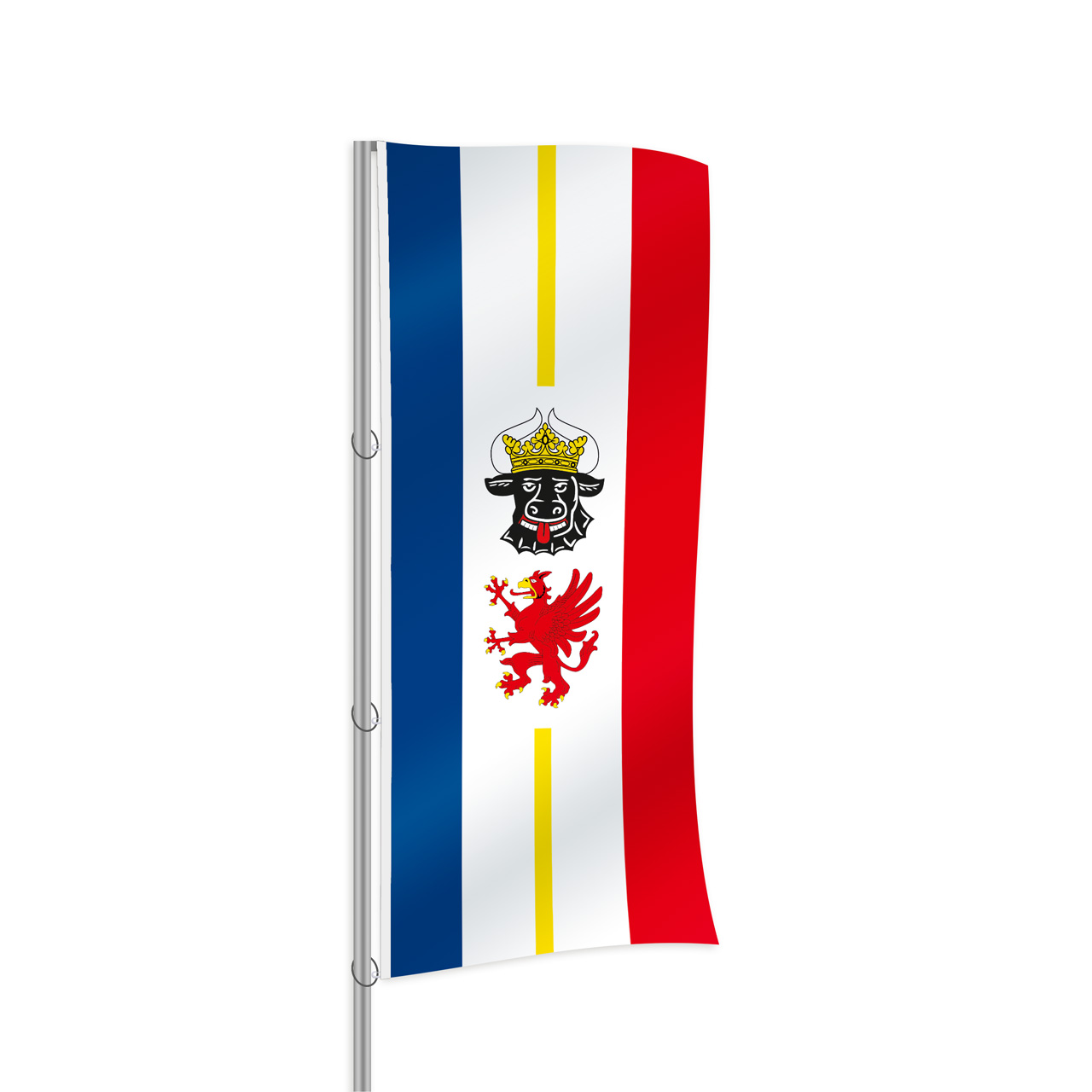 Vorschau: Mecklenburg Vorpommern mit Wappen Hochformatfahne