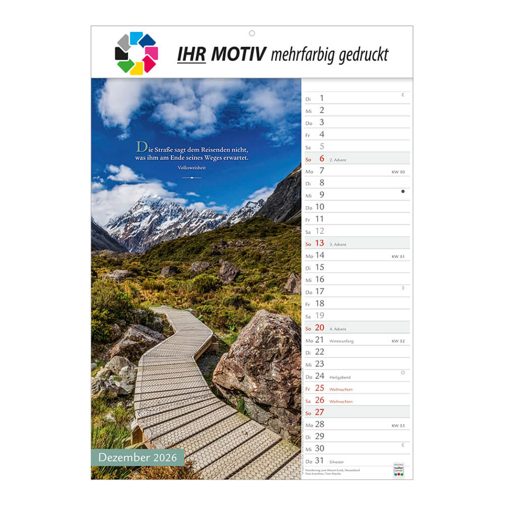 Bildkalender Wege mit Weitblick Monat Dezember