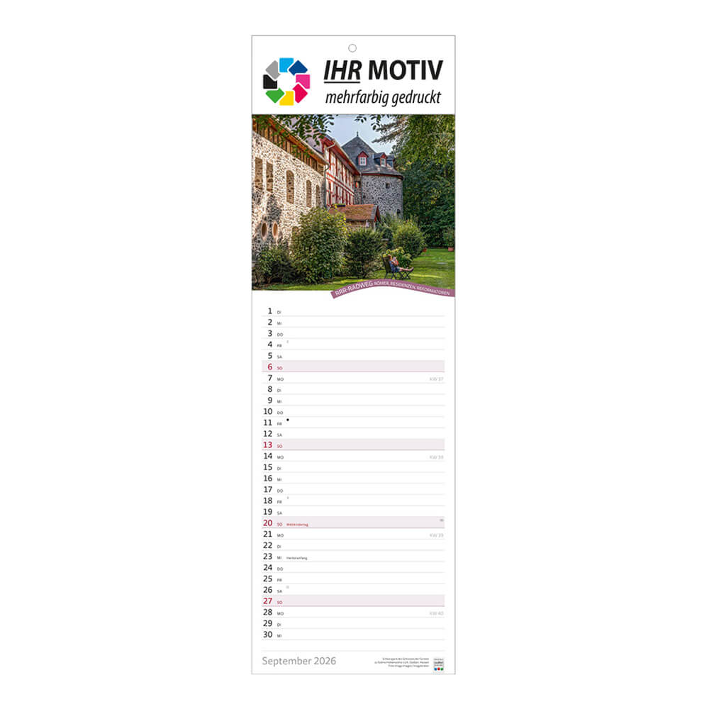 Streifenkalender Rad- und Wanderwege Monat September