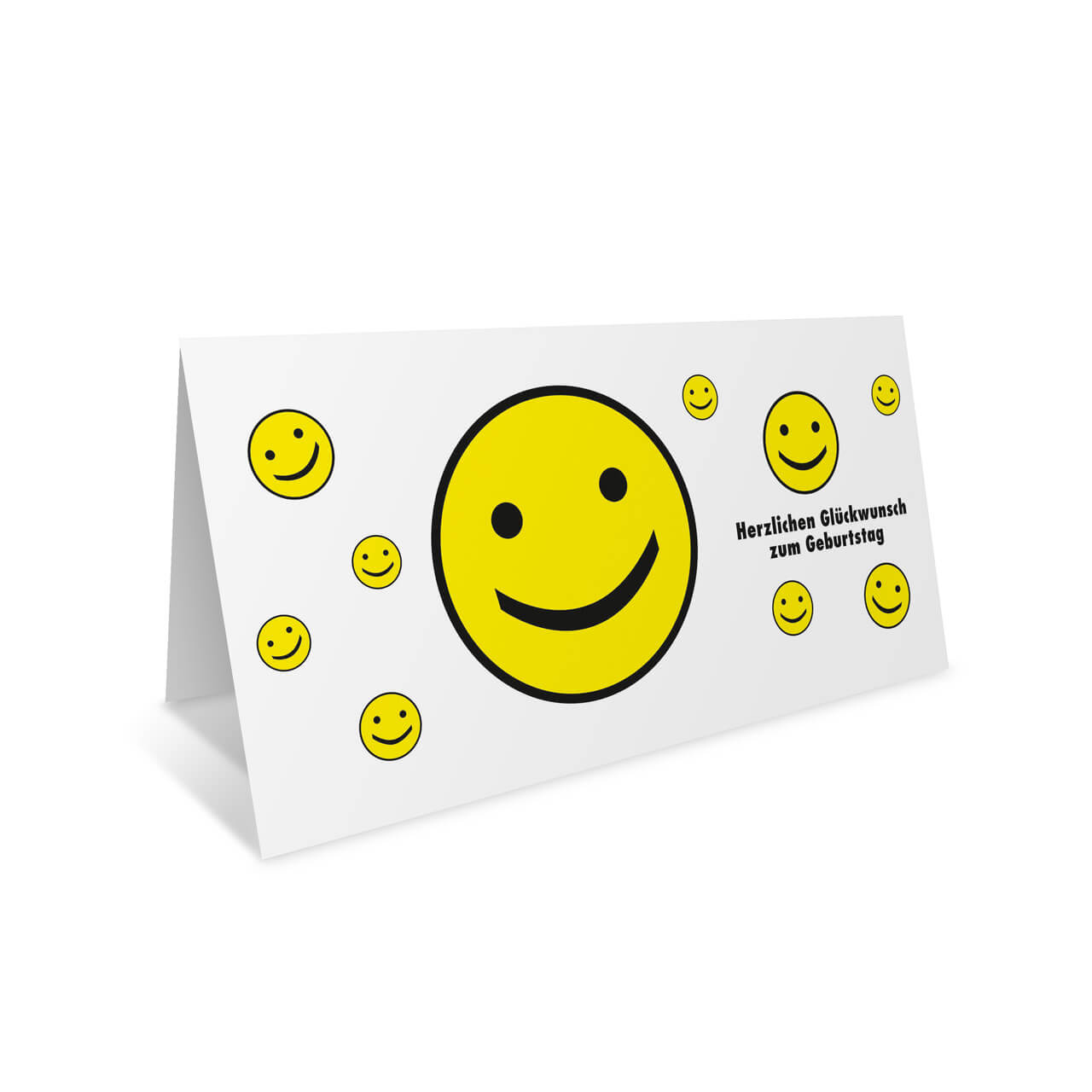 Vorschau: Geburtstags-Klappkarte, Motiv Smileys