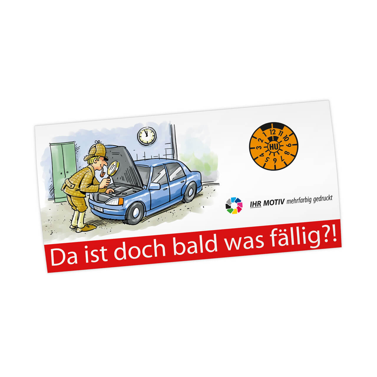 Vorschau: Maxi-Postkarte HU/AU-Erinnerung, Motiv Detektiv_M1