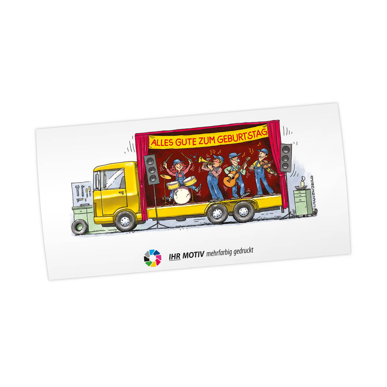 Vorschau: Geburtstags-Maxi-Postkarte, Motiv Big-Band