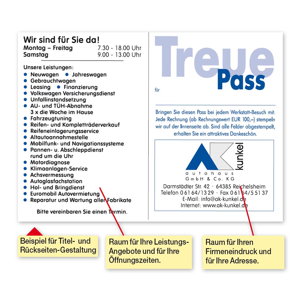 Vorschau: Treue-Pass Textmotiv