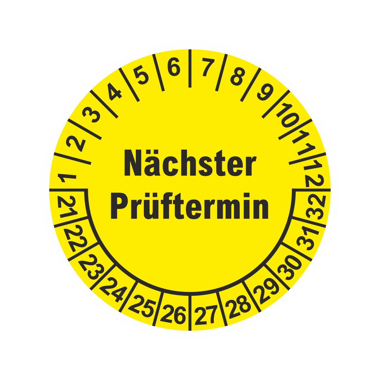 Vorschau: Prüfplaketten Nächster Prüftermin Ø 40 mm