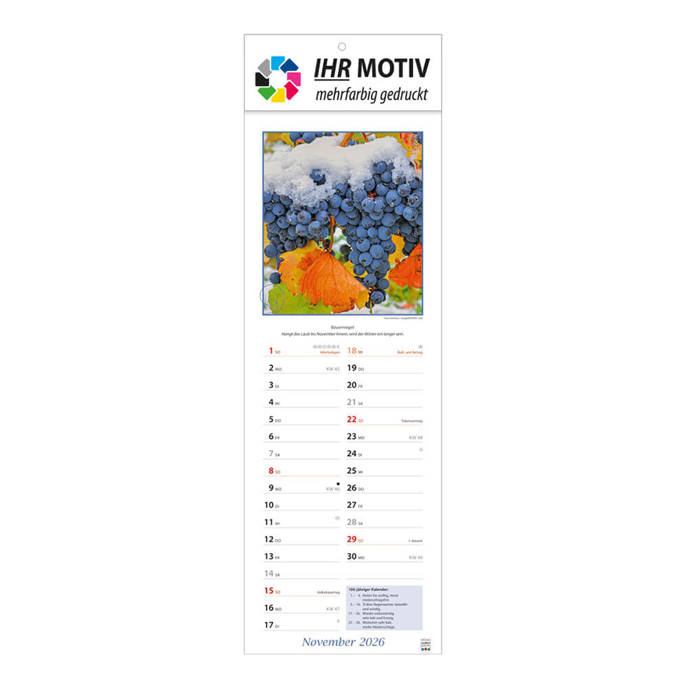 Streifenkalender Landpartie Monat November