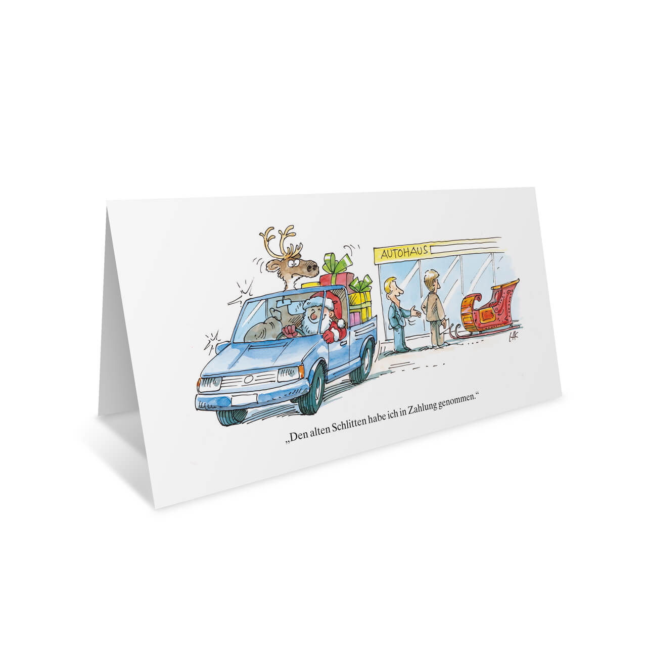 Vorschau: Weihnachts-Klappkarte, Motiv Auto