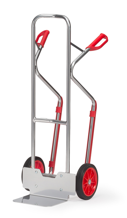 Vorschau: Fetra Alu-Stapelkarre Vollgummiräder 260 x 56 mm bis 200 kg Höhe 1300 mm Gleitkufen