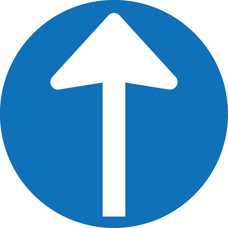 Leitsystemsticker, Motiv Pfeil blau