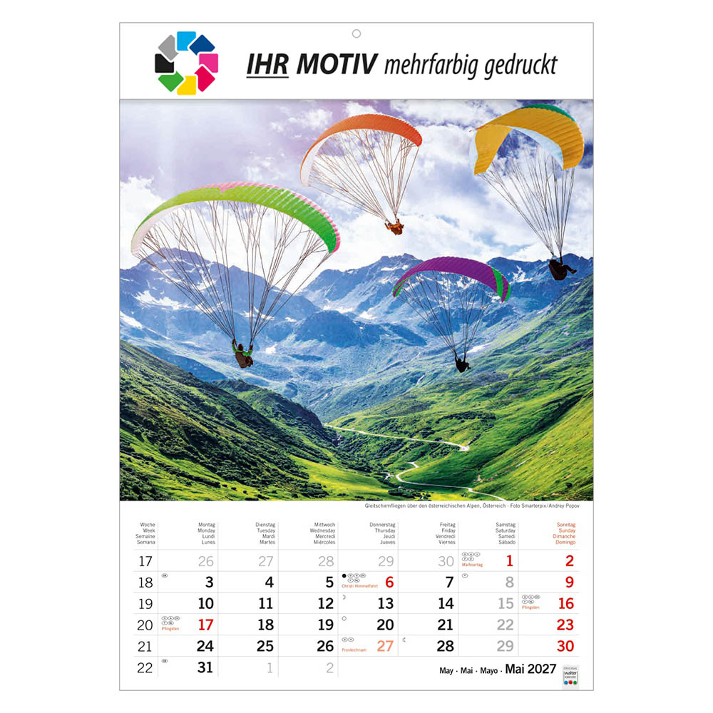 Bildkalender Sonnentage Alpen, Ausgabe 2027 Monat Mai