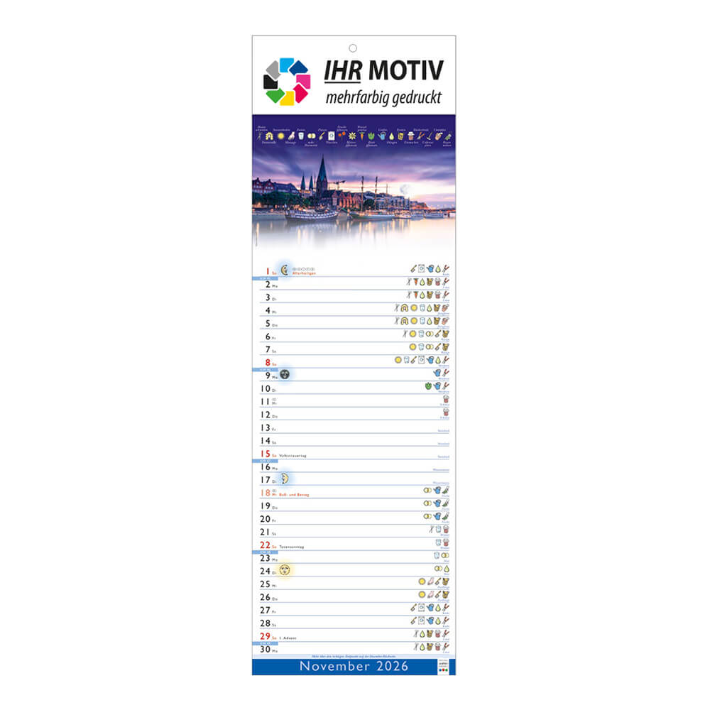Streifenkalender Mondkalender Monat November