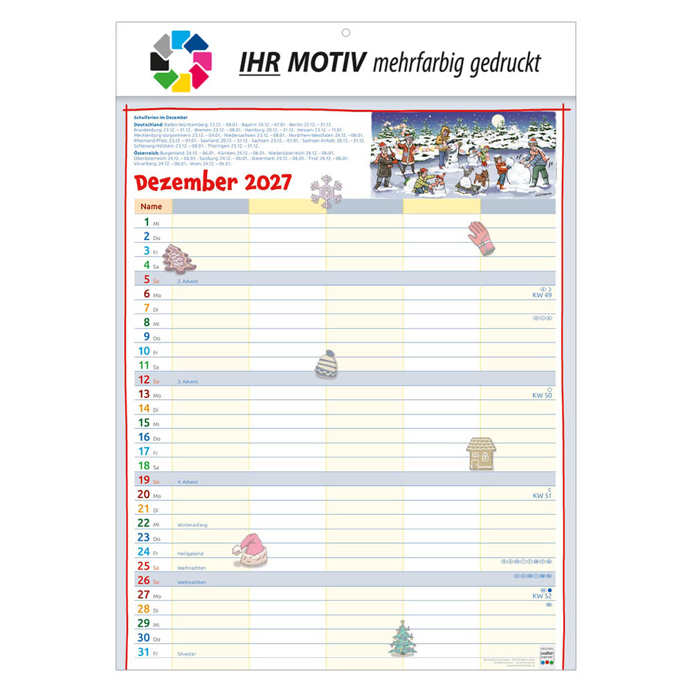Bildkalender Unser Familienplaner, Ausgabe 2027 Monat Dezember